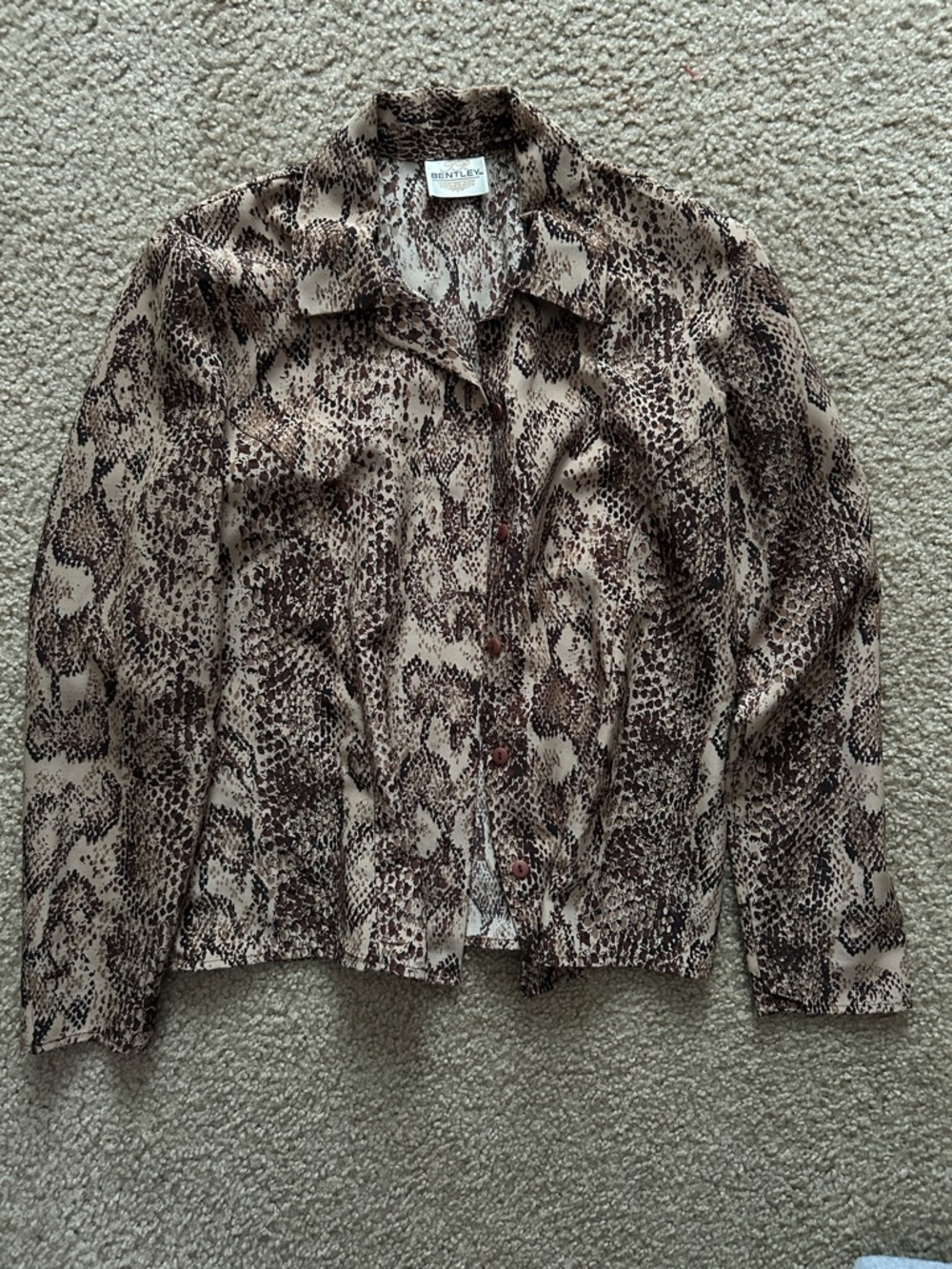 Beige Snake Print Women's Jacket